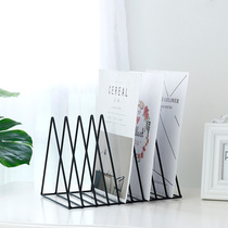 Nordic ins wrought iron dormitory storage rack bookshelf magazine desktop small book file book file book finishing rack