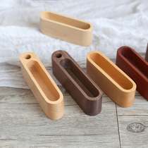 Log business card box solid wood organizer desktop finishing storage office supplies Beech small box business card holder grid