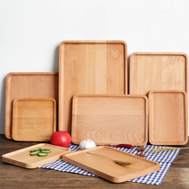 Yuku Japanese wood plate solid wood tray tea plate size beech wood plate plate plate dish snack plate snack Wood Wood plate fruit plate