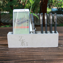 Creative cement concrete pencil pen holder desktop decoration decoration business card insert simple office Pen Holder