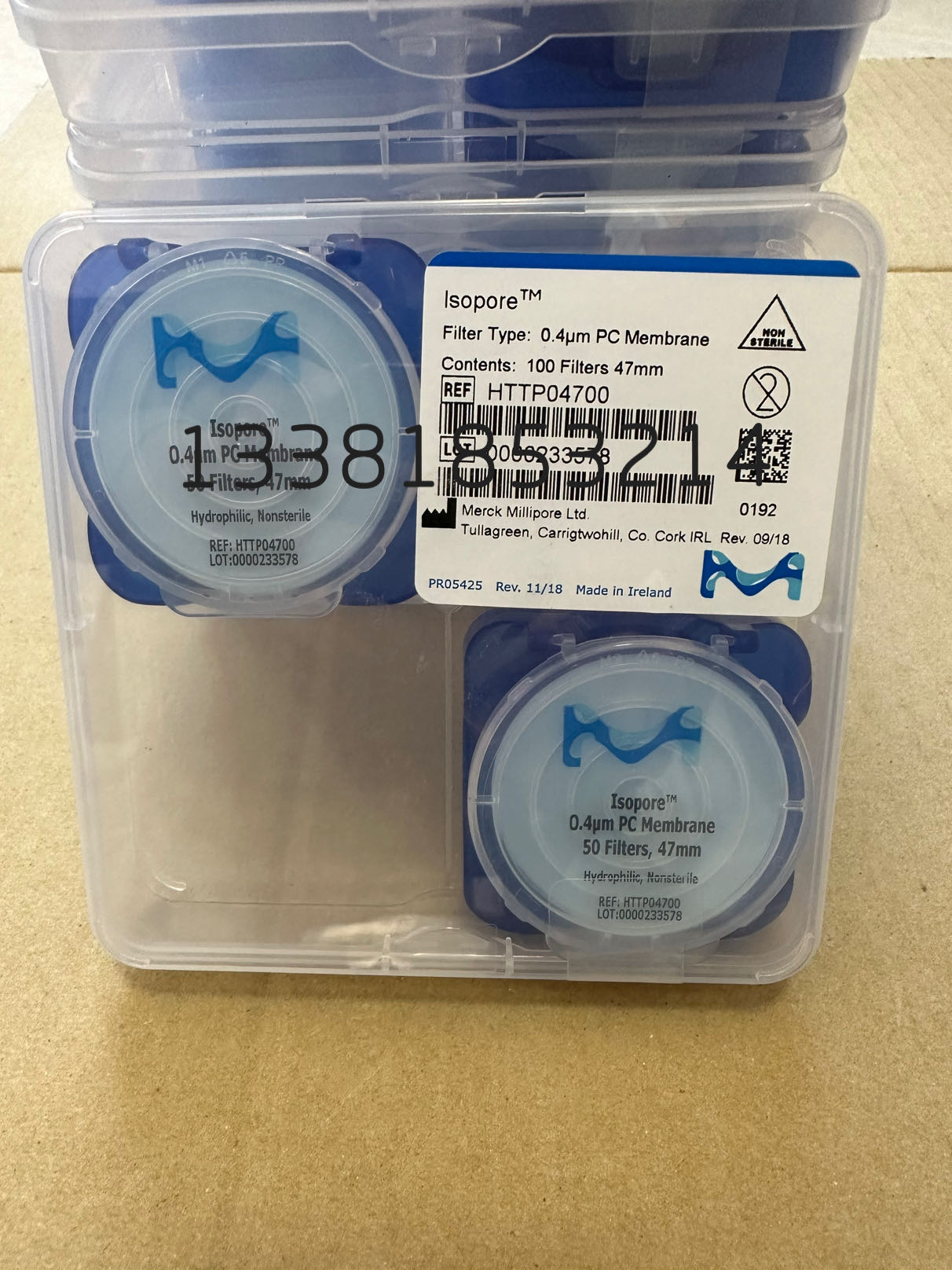 密理博聚碳酸酯膜 PC膜0.4um 47mm实验滤膜 HTTP04700型号