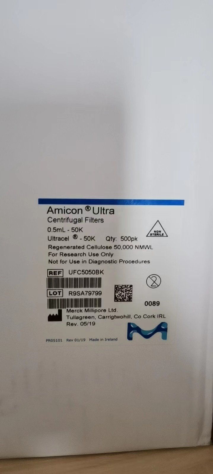 Millipore密理博0.5ml 50KD超滤离心管UFC505096/505024/5050BK