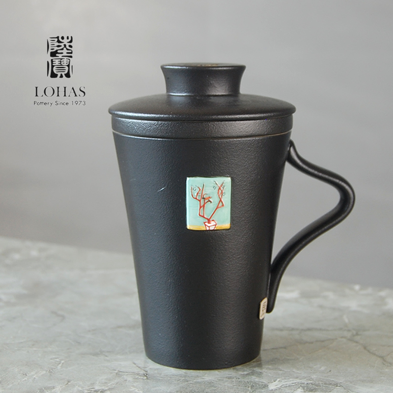 Taiwan Lu Bao Changyu Painter Chunhua early spring Golden Bird hope Spring Fushou Ceramic tea Mark cover cup three-piece set