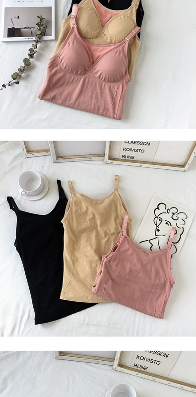 Vest nữ cộng với dây nhung bên trong Đan dày ấm áp ấm áp bó sát đai lạnh ngực áo không tay 2018 mùa đông