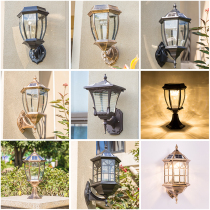 LED waterproof solar light Wall lamp column light Outdoor garden light Household super bright rural outdoor street light light control