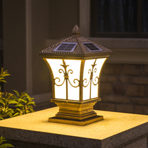 Solar column headlights Street lights Outdoor waterproof garden lights Villa wall head wall lights Door lights Household door post lights
