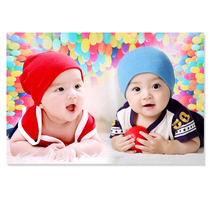 Twin baby painting baby poster Twin baby doll picture early pregnancy education hanging painting cute baby men and women baby wall stickers