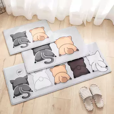 Sitting mat cushion bedroom bedside carpet mat absorbent non-slip home living room cartoon floor mat