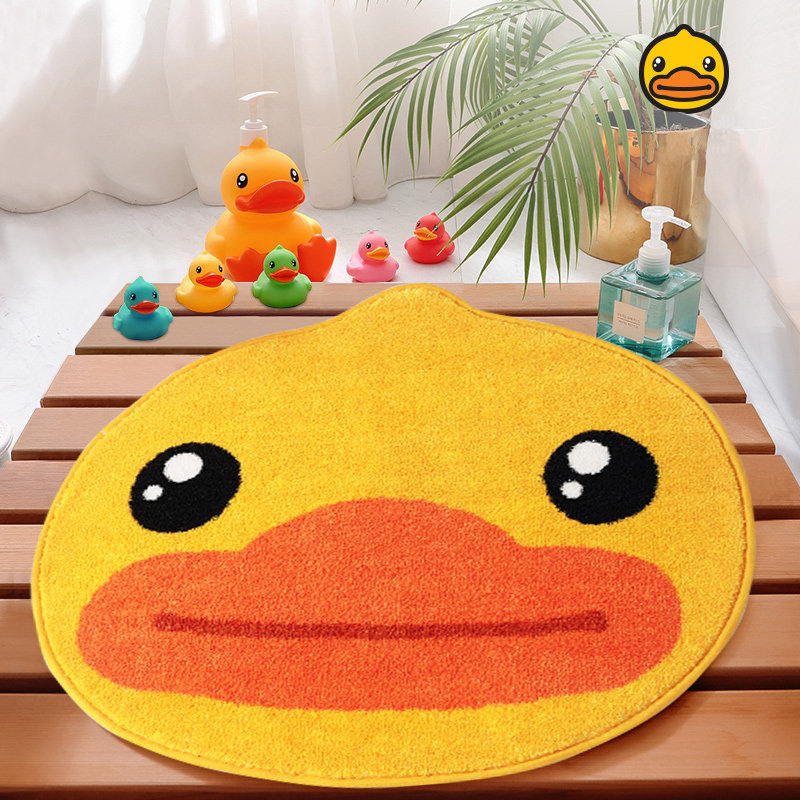 Small yellow duck can sit on the floor mat Net red powder room toilet mat mat bathroom door absorbent non-slip household