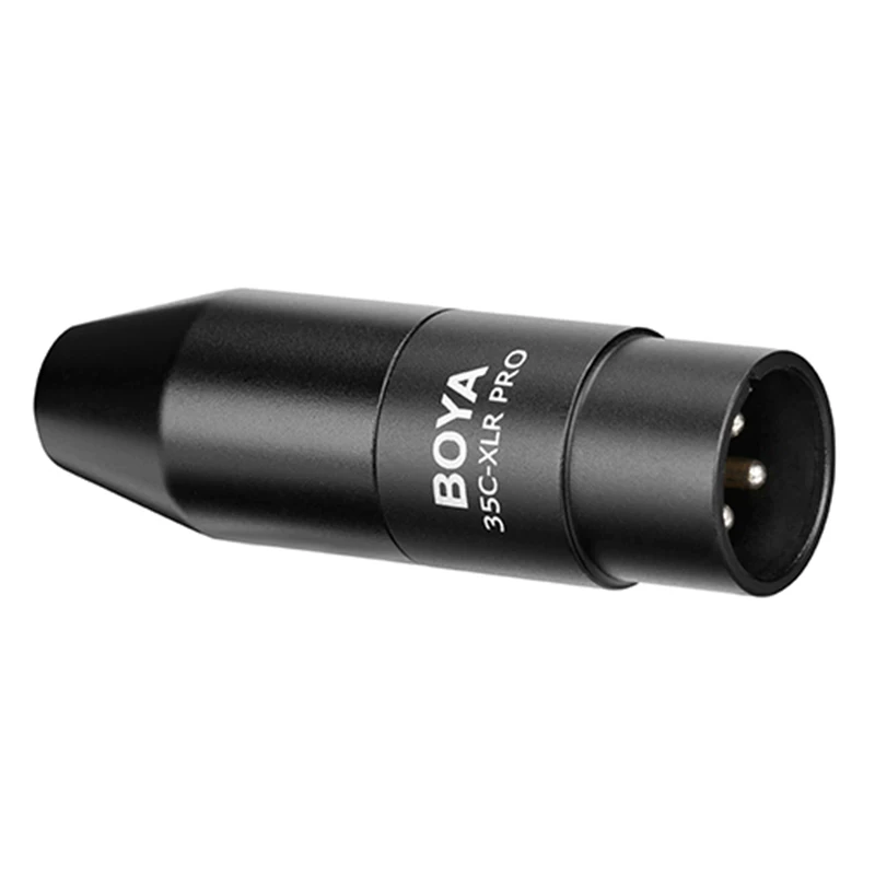 Boya/Boya 35C-XLR Pro превращает 3.5 В мама в Cartian 5V микрофон к 48V Cartian источнику питания