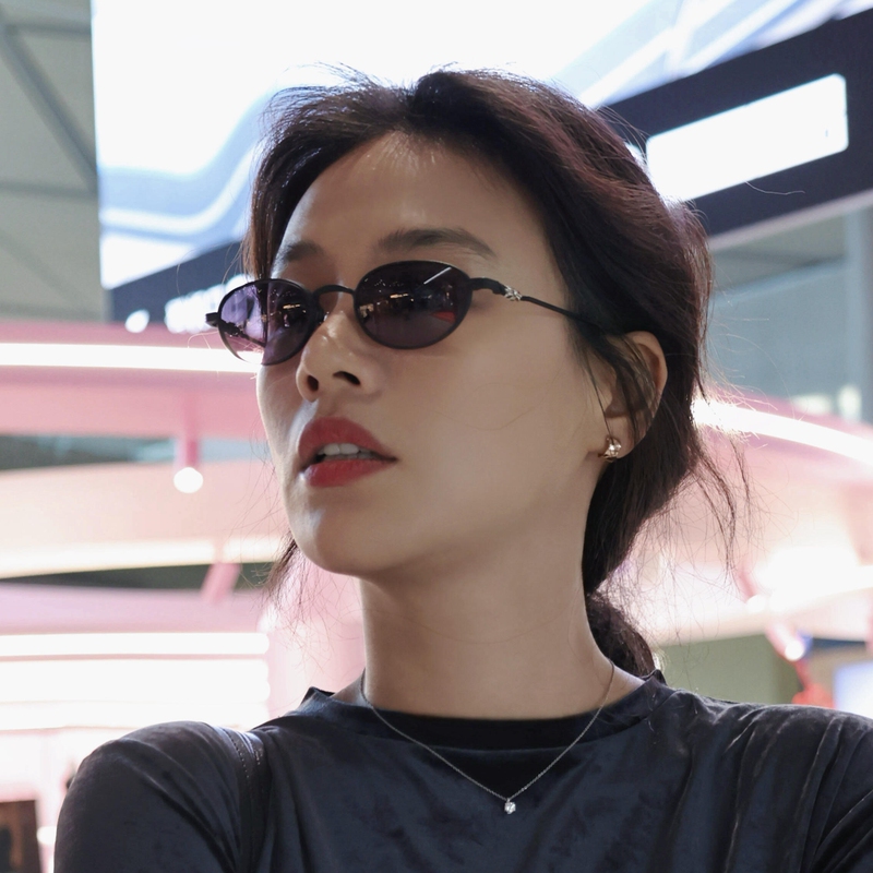 Mai Sichen's Same Style Sunglasses for Women and Men, Retro Street Style Small Frame Oval Sunglasses, Clitorial Old Money Style