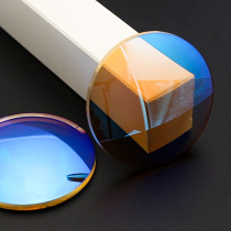 Custom tadpole with the same colored lens myopia eye film reflective blue film light brown resin lens color film