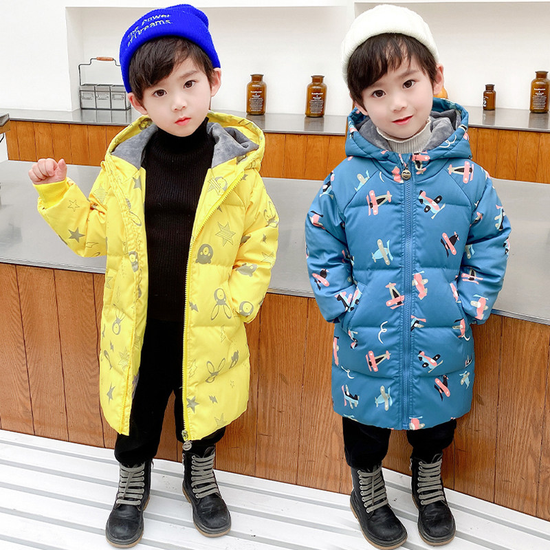 Bala bala2022 new children's down jacket in the long version of the Western style baby boys and girls 90 white duck down