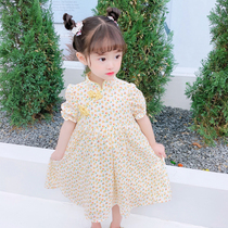 Bala bala2022 Summer Girl Dress Girl Dress China Wind Baby Girl Qipao Dress Foreign Air Princess Skirt Tide