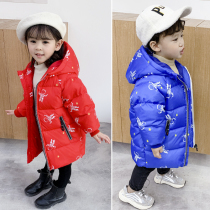 Bala bala2022 Winter new childrens down clothes mens mid-style foreign air 2-year 1 old 1 baby girl jacket