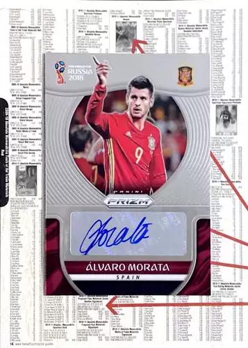 [IR] Футбольная звездная карта Panini Alvaro Morata Подписанная карта