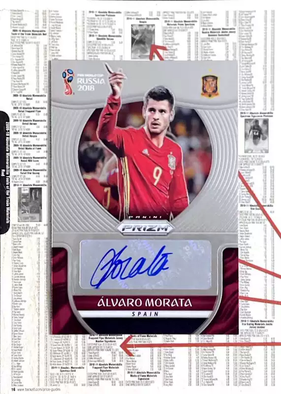 [IR] Футбольная звезда карта Panini Альваро Мората автограф карта