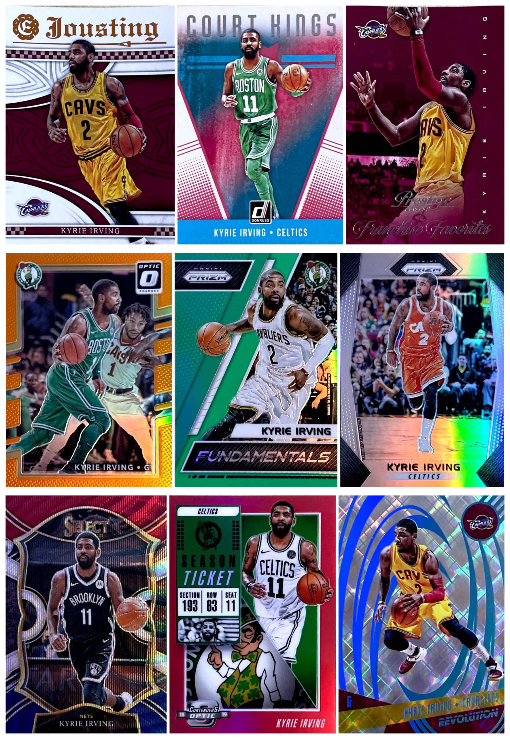 (iR) NBA star card Panini Carey Kyrie Irving limited refraction