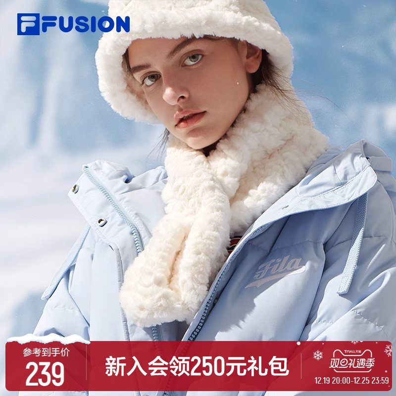 FILA FUSION Fiji Fashion Tide Card Women's Scarf 2023 Winter New Stylish Mink Suede Warm Windproof Surround neck-Taobao
