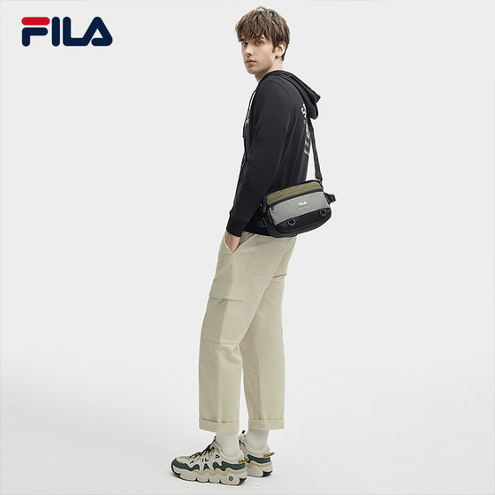 FILA 공식 남성용 가방 숄더백 2024 봄 신작 패션 캐주얼 배색 가방 숄더백 크로스백