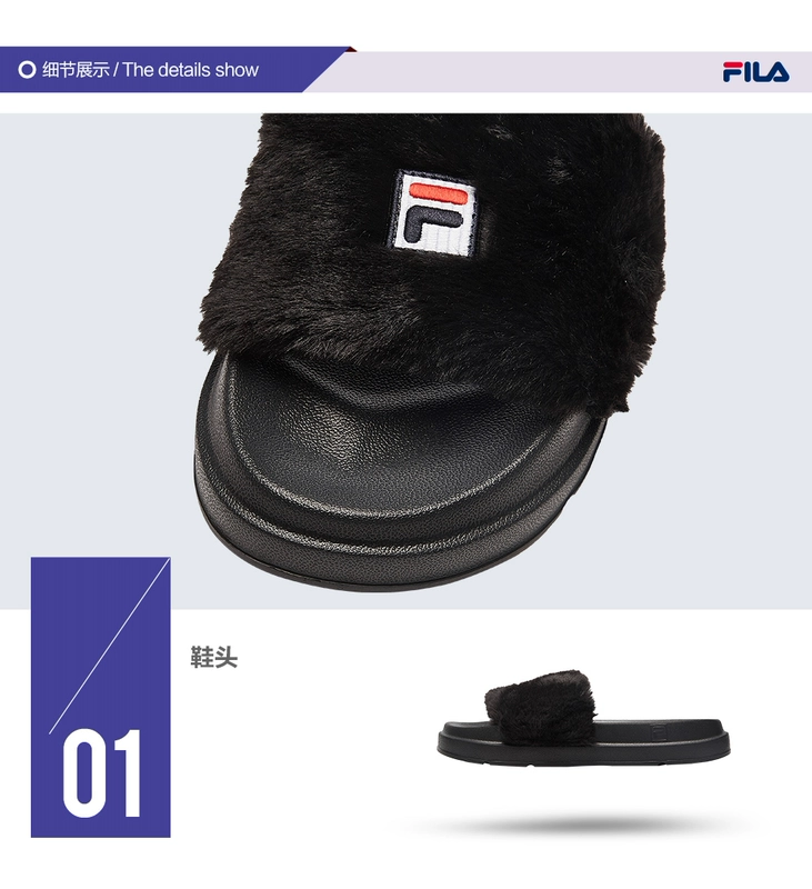 Dép nữ chính hãng của Fila Fila 2019 Mùa hè mới Dép sang trọng Giày đế bằng - Dép thể thao