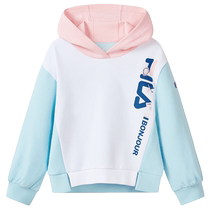 FILA KIDS FILA childrens clothing girls sweatshirt 2024 autumn new childrens comfortable contrast color hooded top