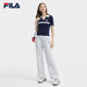 FILA Official Women's Knitted Shirt 2024 Summer New Fashion Casual Contrast Color Lapel Short-Sleeved Top