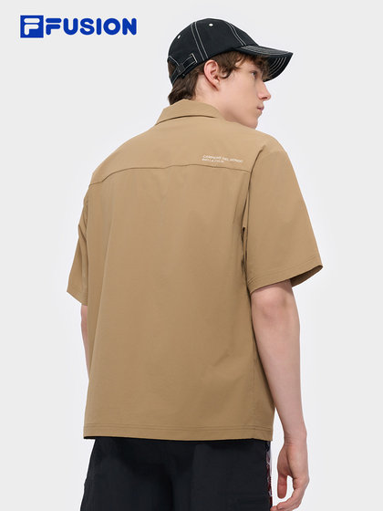 Fila fusion fila 패션 브랜드 남자의 직물 짧은 슬리브 폴로 셔츠 2025 여름 새로운 캐주얼 느슨한 탑