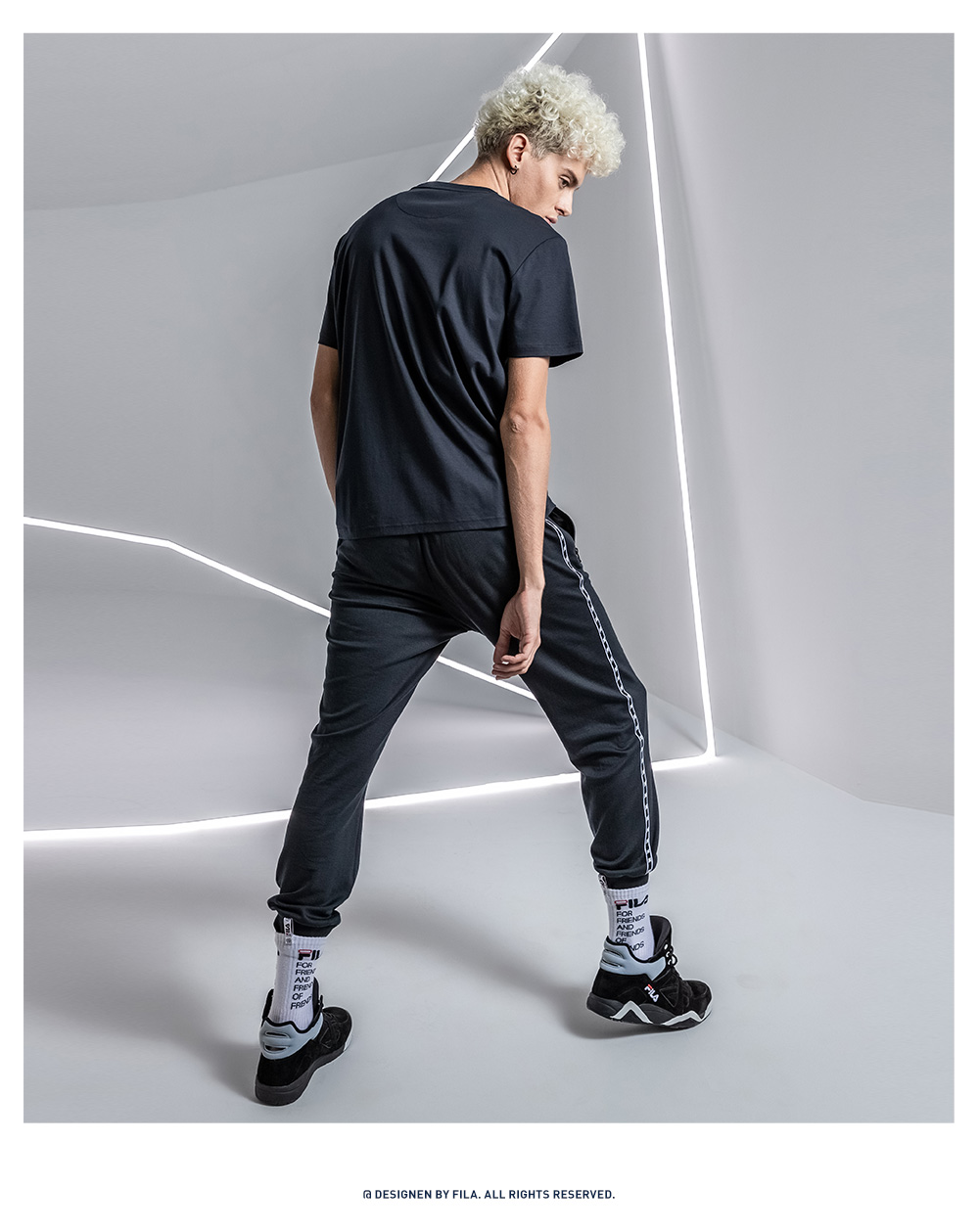 FILA X 3.1 Áo thun nam ngắn tay nam Phillip Lim 2019 Xuân mới Cổ tròn tay ngắn - Áo phông thể thao áo thun thể thao có cổ