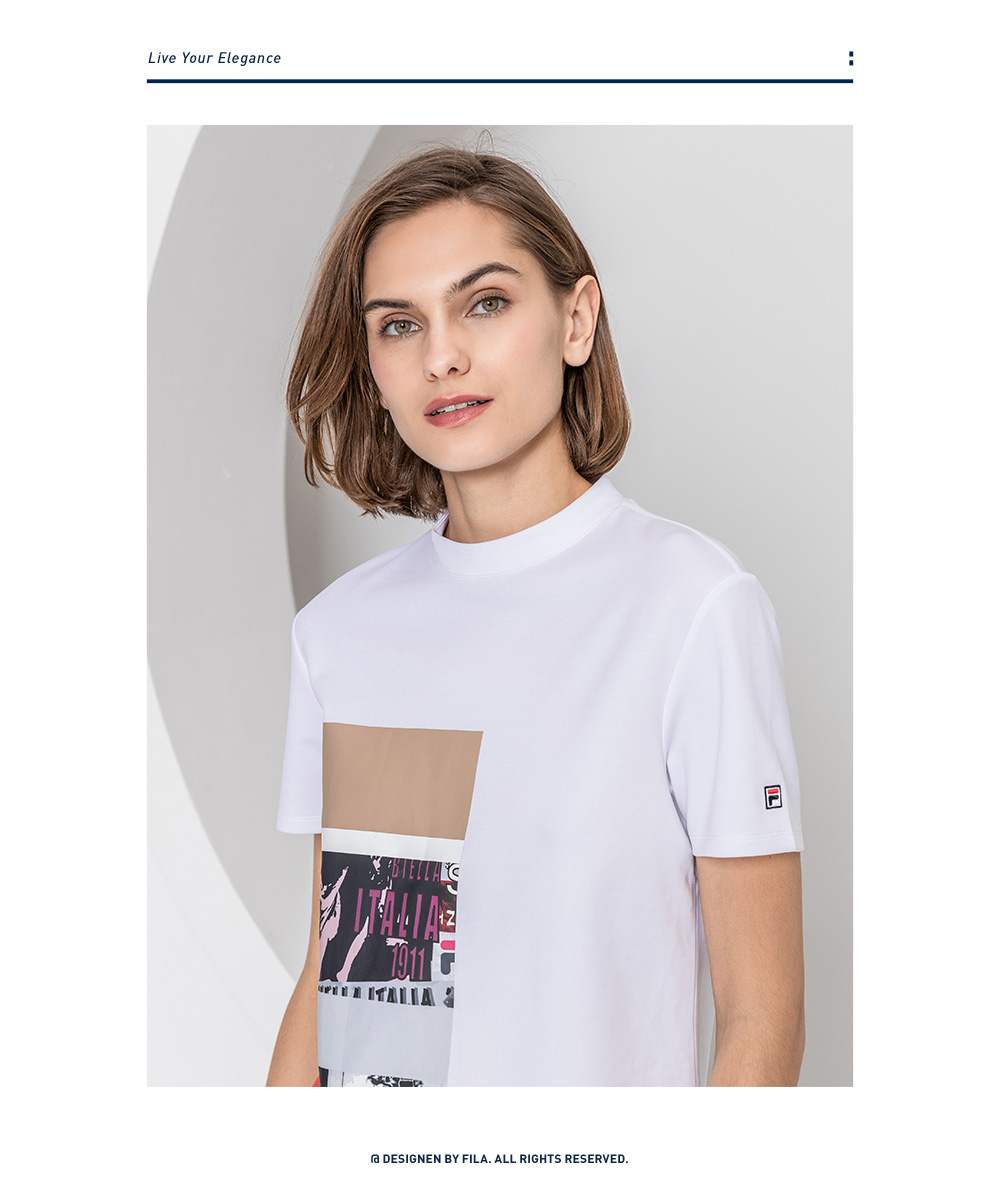 Áo thun ngắn tay của phụ nữ Fila Fila chính thức 2019 mùa xuân Thời trang mới In áo ngắn tay ngắn - Áo phông thể thao áo tank top gym