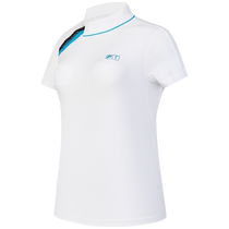 FILA official womens knitted short-sleeved shirt 2024 autumn new golf sports stitching sun protection T-shirt