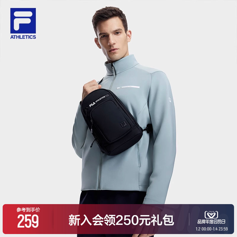 FILA File Official Men's Bag Chest Bag 2023 Winter New Fitness Sports Bag Satchel Portable Carry-on Bag-Taobao
