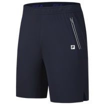 FILA official mens woven five-quarter pants 2024 autumn new simple fitness running sports shorts