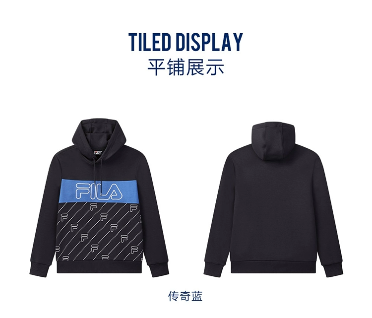 FILA chính thức của nam giới áo len có mũ trùm đầu 2020 mùa đông mới twill LOGO thời trang áo len hợp thời trang nam - Thể thao lông cừu / jumper