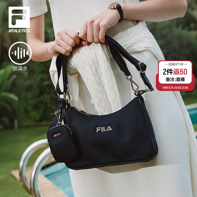 Fila Crossbody Bag | Fila Casual Crossbody Bag for Women, Sports Bag, Underarm Bag, Shoulder Bag, Versatile Black Dual-Use