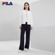 FILA Official Women's Woven Texture Print Jacket Fashion Casual Top Baseball Collar Jacket Women's Clothing