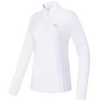 FILA official womens knitted long-sleeved POLO shirt 2024 autumn new golf sports base layer