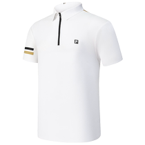 FILA Mens knitted lapel short-sleeved POLO shirt 2024 autumn new golf sports color matching top