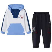 FILA KIDS childrens clothing childrens hooded sweatshirt pants suit 2024 autumn boys sweatshirt pants