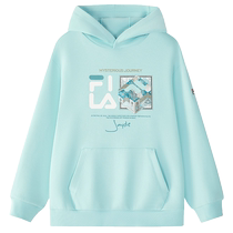 FILA KIDS FILA childrens clothing mens sweatshirt 2024 autumn new childrens hooded antibacterial loose top