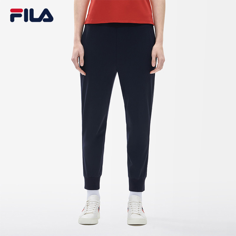 FILAFila Official women's pants knitted long pants 2022 Summer new Jane restraint Pants Side Striped Tide Pants