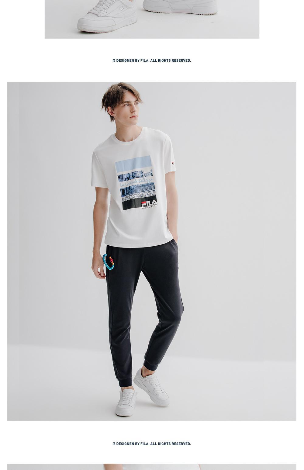 FILA Fila Quần nam chính thức 2019 Mùa hè mới Thể thao Quần đan thông thường Quần nam - Quần thể thao quần tập