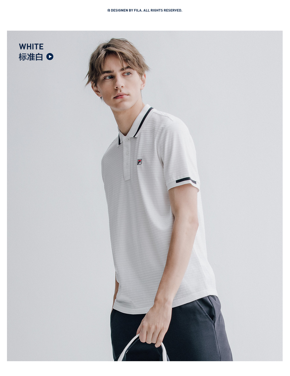 FILA Fila Áo sơ mi nam POLO chính thức 2019 Mùa hè Mới có đường viền cổ áo đan ngắn tay áo sơ mi nam mặc - Áo polo thể thao áo thun polo nam đẹp