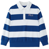 FILA KIDS FILA childrens clothing boys long-sleeved POLO shirt 2024 autumn new childrens comfortable casual top