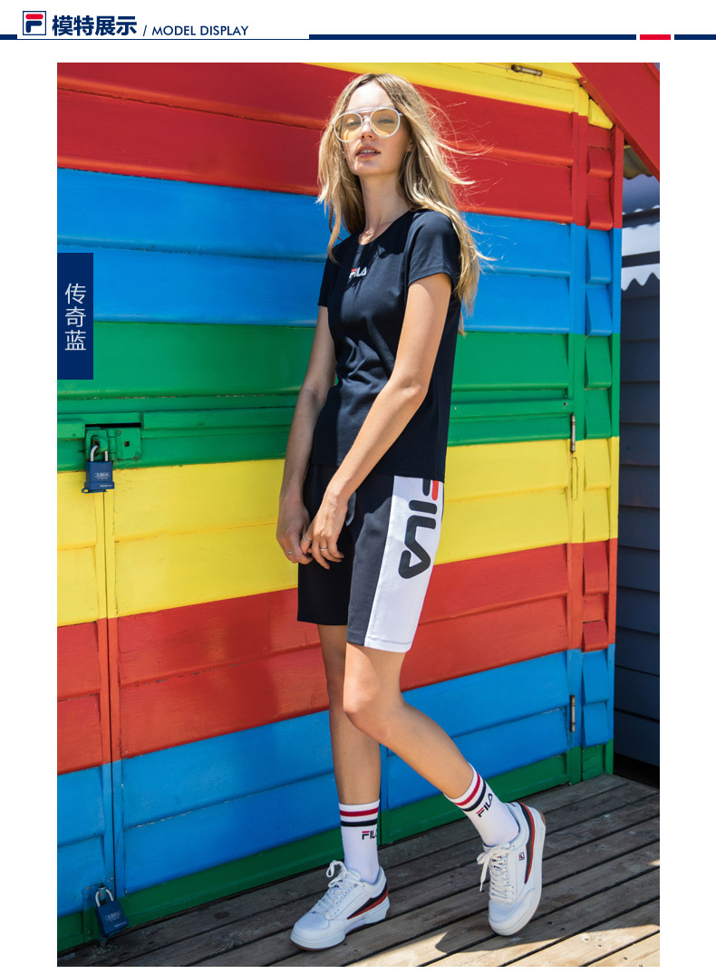Fila fila váy 2018 mùa hè mới thể thao giản dị thời trang đơn giản nhấn màu logo váy mỏng ao the thao nu xuat khau