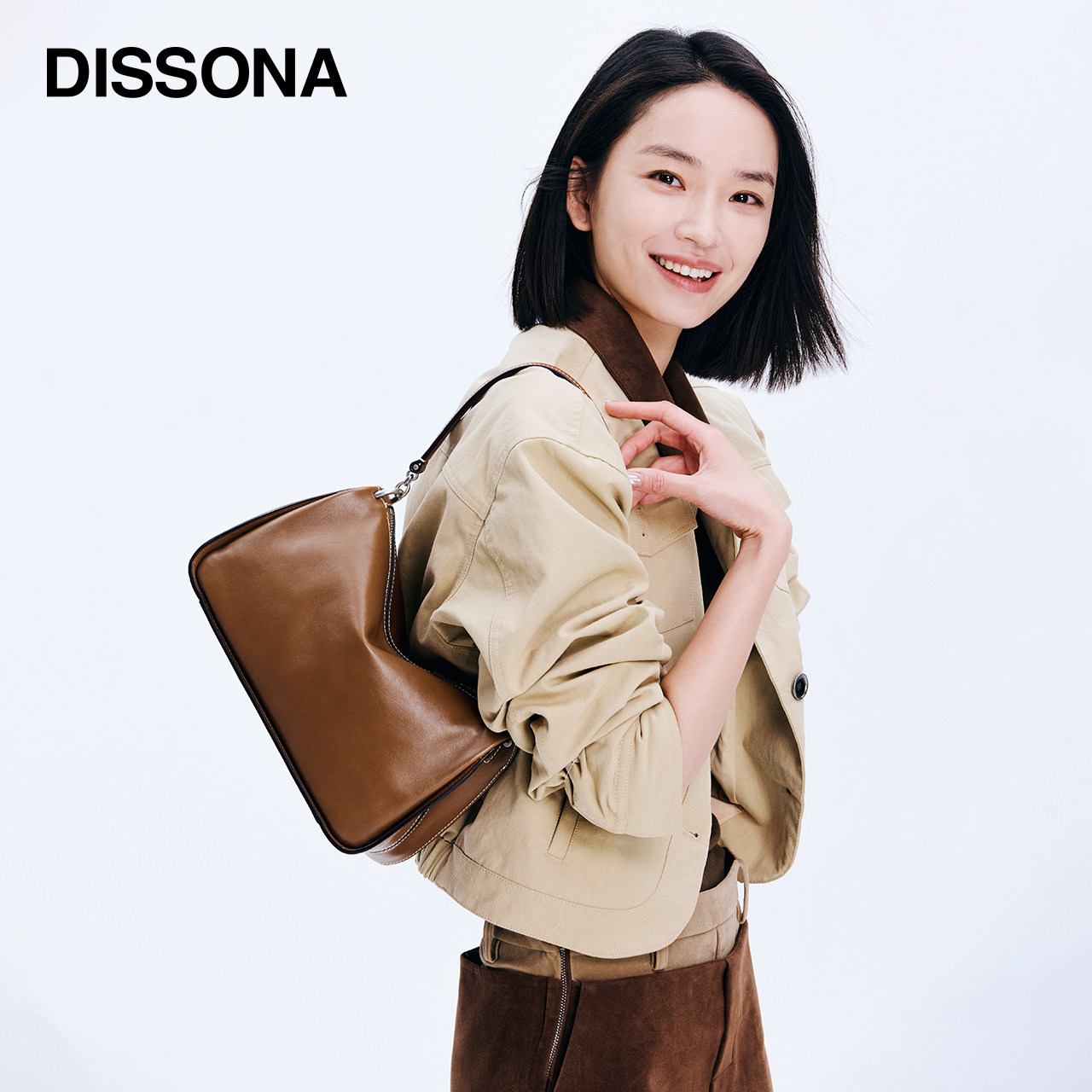 Dissona Vegetable-Tanned Cowhide Women's Boston Shoulder Bag - Simple Casual Hobo Bag (Dong Jie Style) - Thumbnail 2