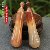 Natural white cow horn facial beauty dial massage rod foot acupuncture point stick ; general - body beauty bar