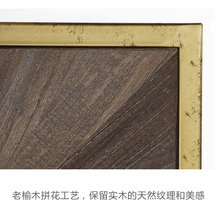 Đất nước Mỹ cũ đồ nội thất retro Bàn cà phê bằng gỗ rèn vàng / bàn cà phê gỗ cây du già - Bàn trà bàn tròn phòng khách