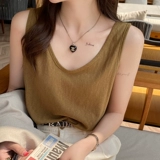 Белая летняя майка топ, футболка без рукавов, из хлопка и льна, оверсайз, размер, эффект подтяжки