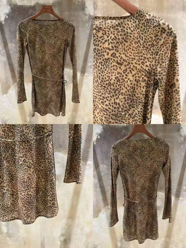 Lq Limciao Genuine Early Autumn New Style Long-Sleeved Stylish Leopard Print Dress for Women That Can Be Layered
